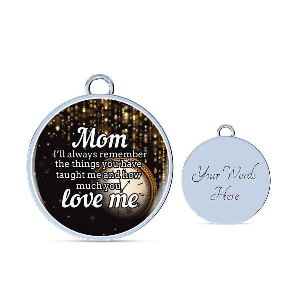 To Mom I'Ll Always Remember Personalized Engraved Silver Circle Bangle Bracelet